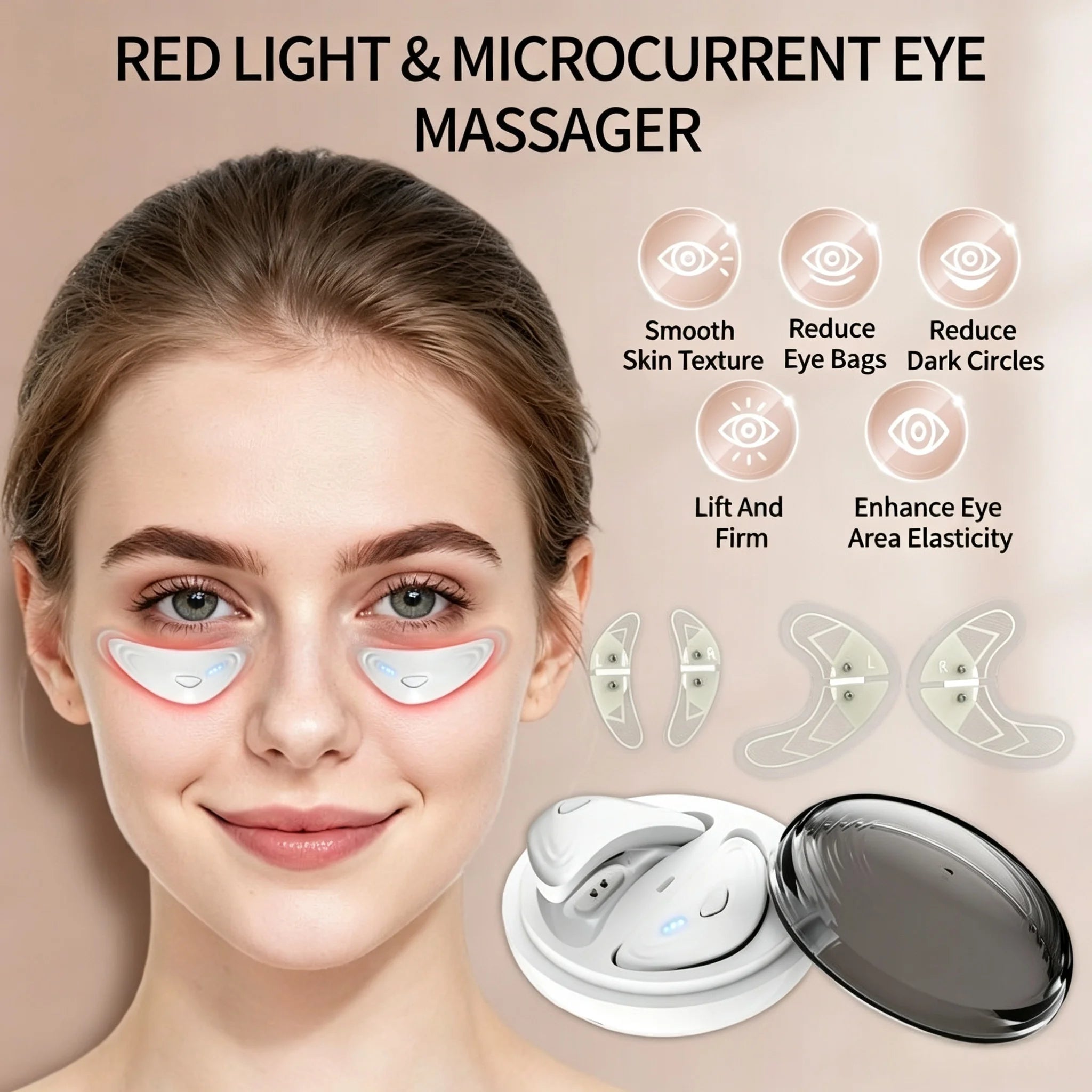 Red Light Eye Massager and Microcurrent Skincare Device for Dark Circles - 2