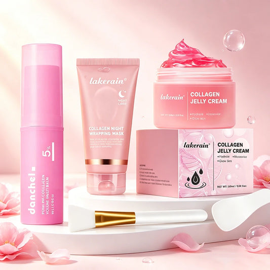 Collagen Skincare Kit and Hydrating Facial Set for Daily Glow and Firming