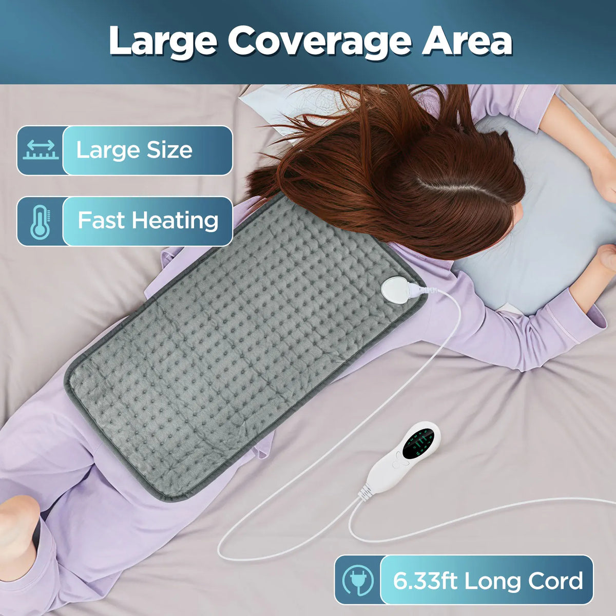 Electric Heating Pad and Warming Blanket for Muscle Pain Relief and Cold Evenings