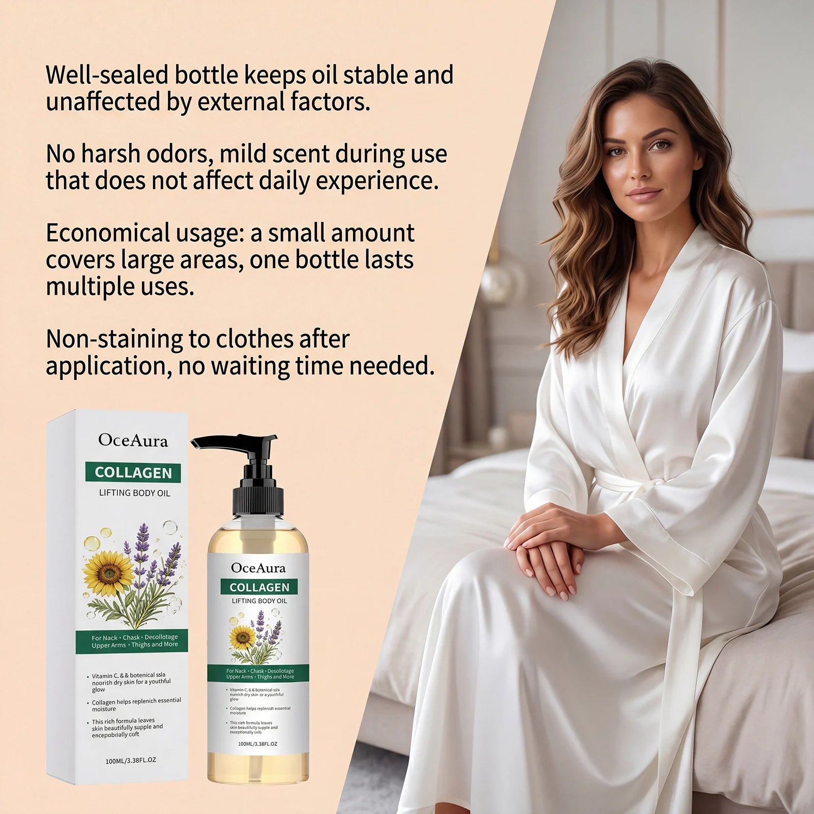 Collagen Body Oil and Skin Firming Serum for Daily Moisturizing and Hydration - 11