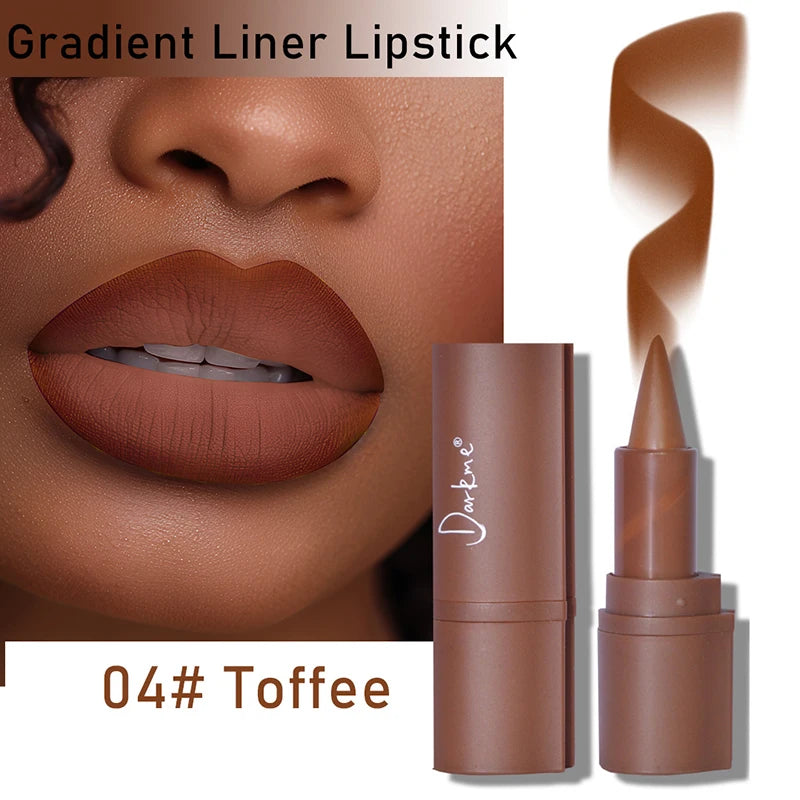 Matte Lip Liner and Velvet Lipstick Pencil for Precise Long Lasting Daily Makeup