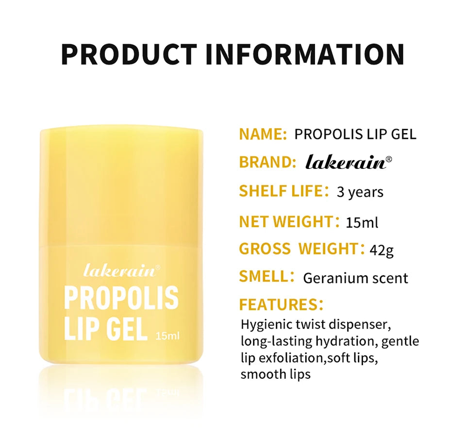 Propolis Lip Gel and Hydrating Lip Mask for Overnight Repair and Dry Lip Care