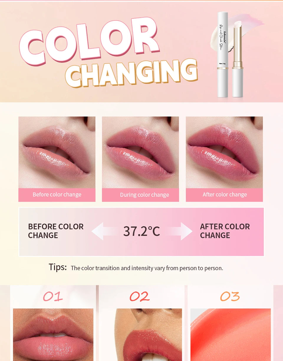 Lip and Cheek Stain and pH Color Changing Balm for Natural Daily Makeup Looks