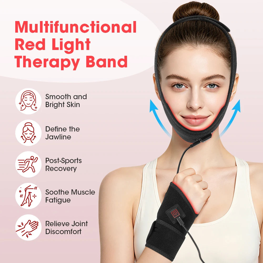 Red Light Therapy Belt and Infrared Heat Wrap for Face Neck and Body Relaxation