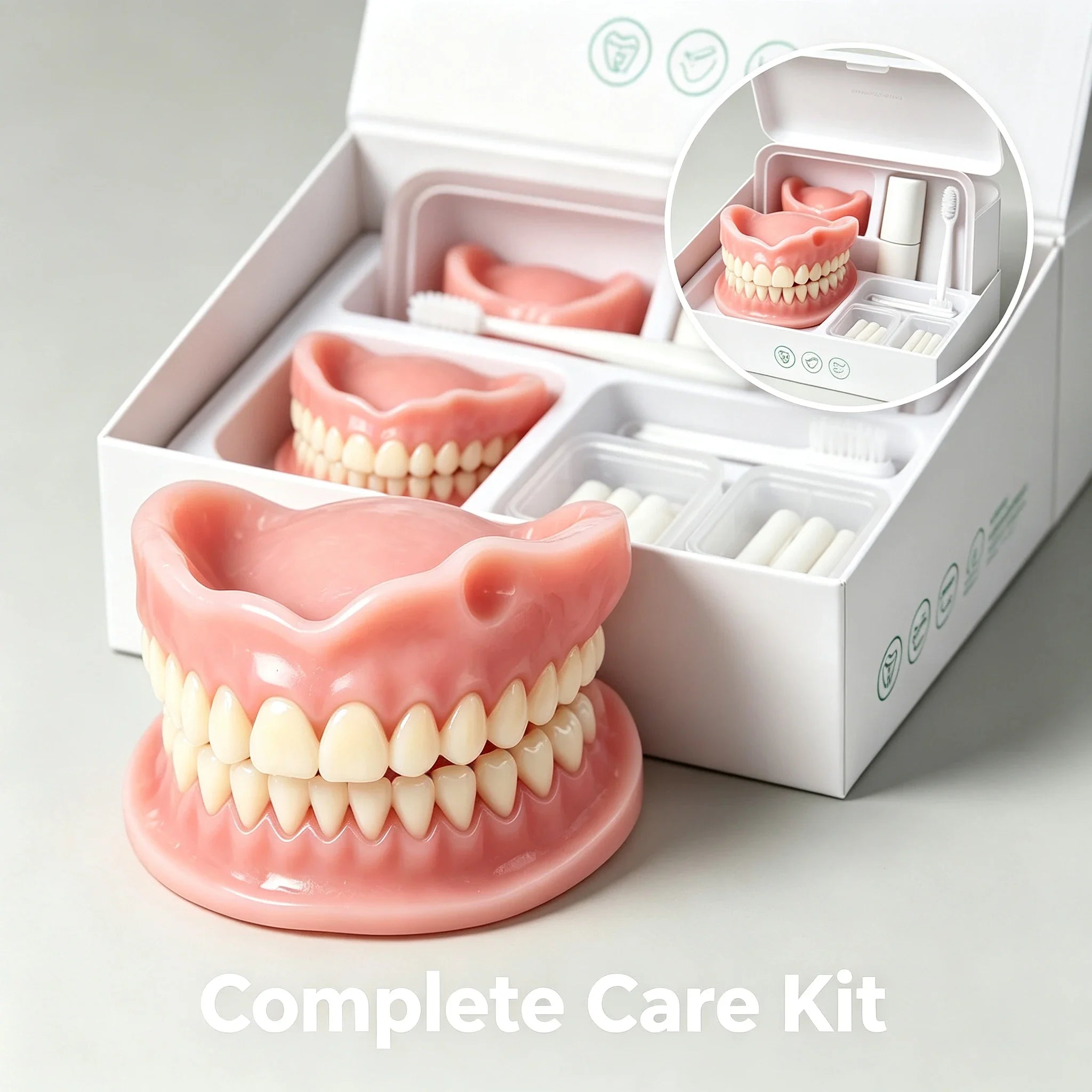 Silicone Full Dentures and Cosmetic False Teeth for Daily Oral Care Comfort - 7