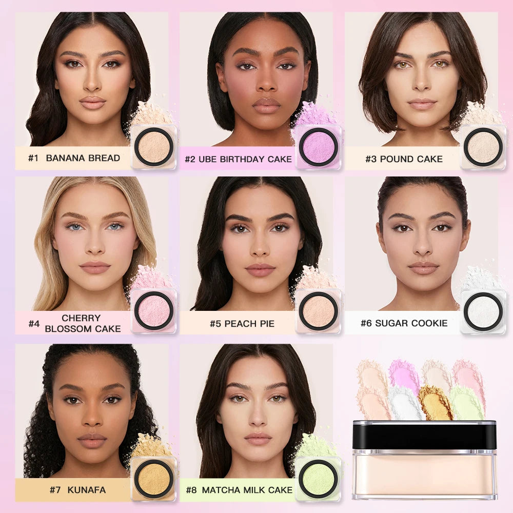 Loose Baking Setting Powder and Face Finishing Makeup for Long Lasting Matte Looks