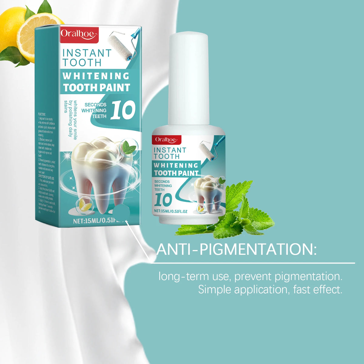 Teeth Whitening Paint and Dental Brightener Gel for a Brighter Confident Smile