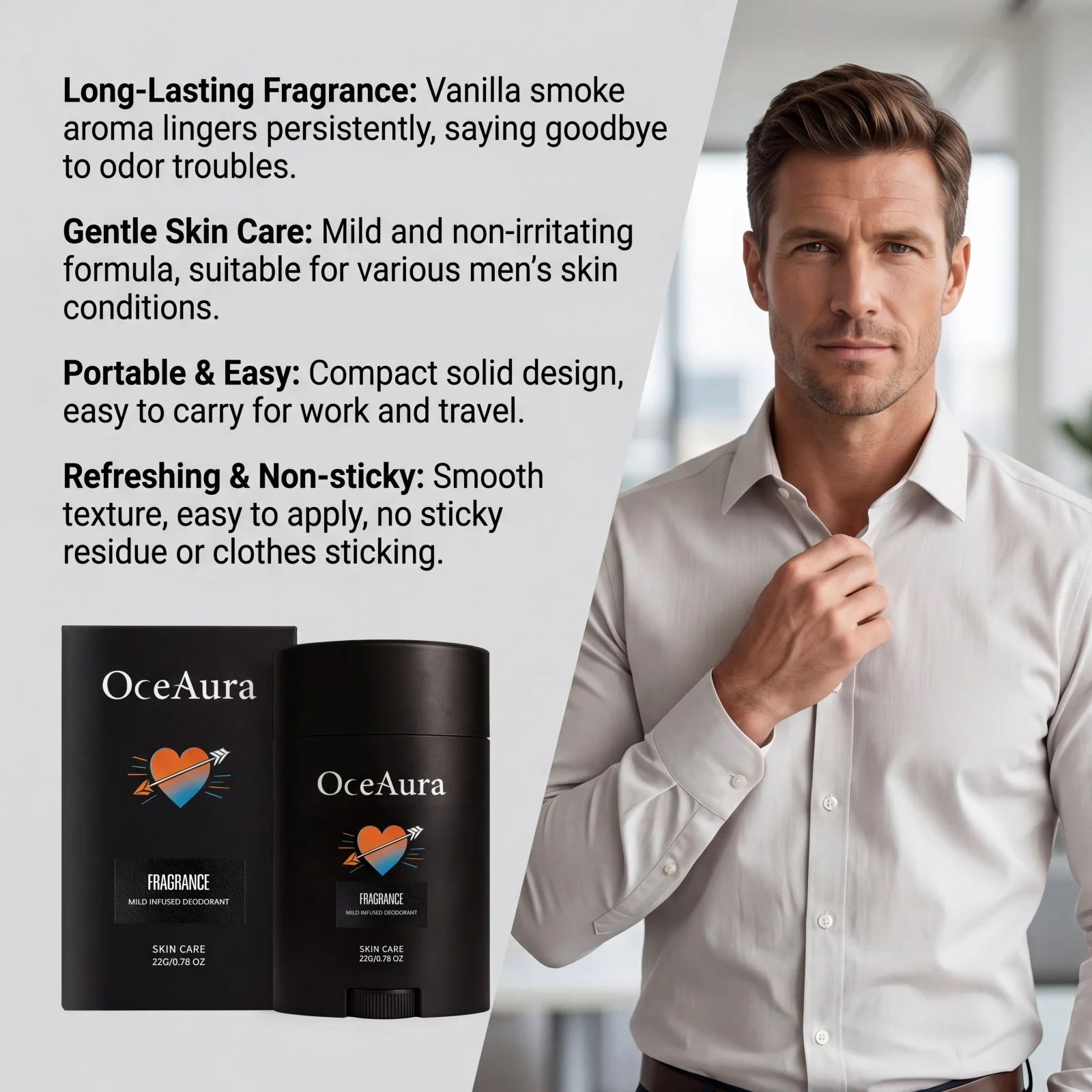 Men Solid Deodorant Stick and Underarm Odor Control for Daily Freshness - 11