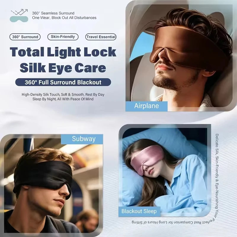 Silk Sleep Mask and Comfortable Eye Cover for Deep Sleep and Travel Relaxation