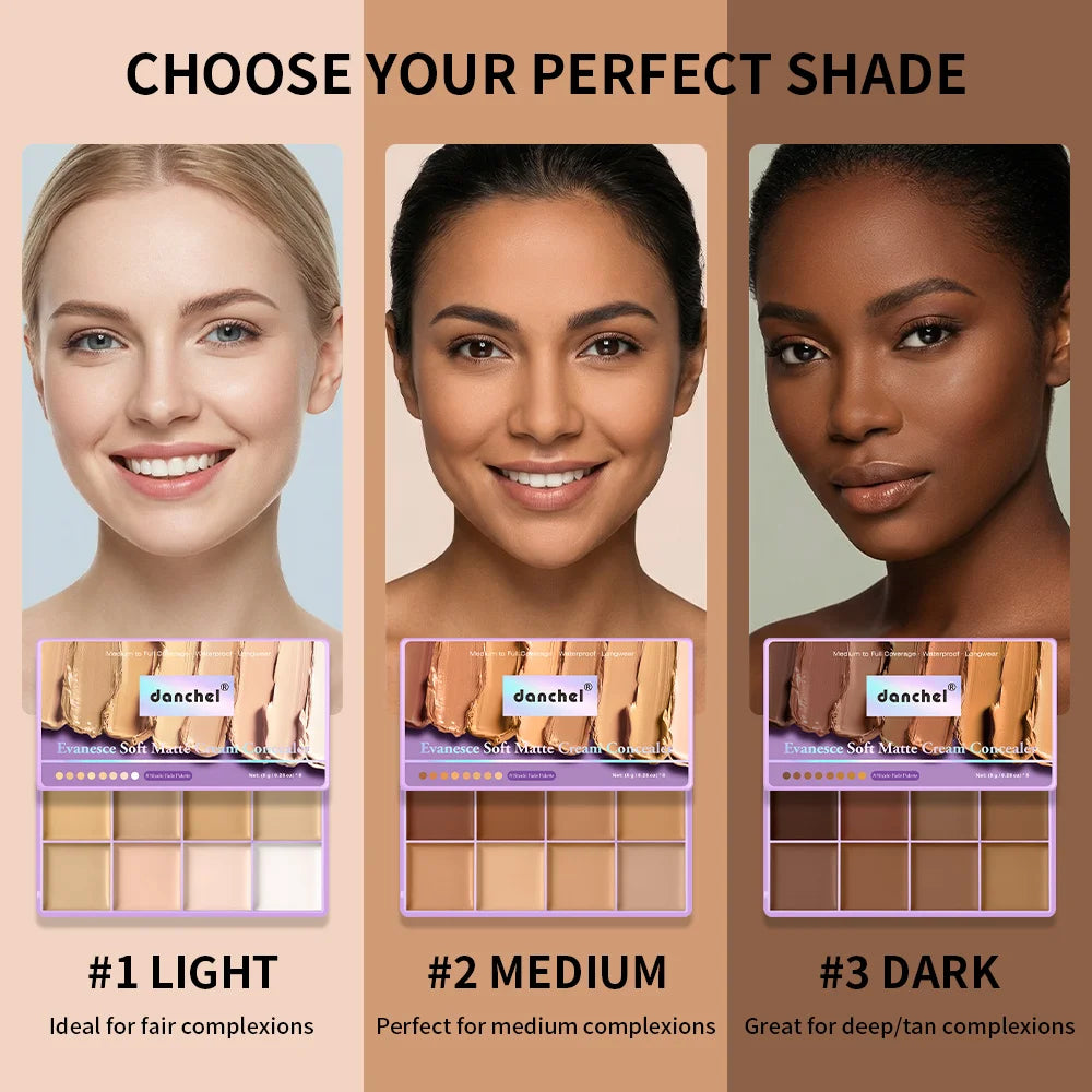 Cream Concealer Palette and Makeup Contour Kit for Flawless Daily Face Sculpting - 9