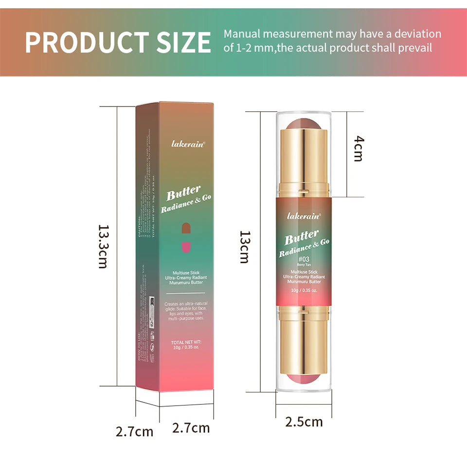 Double Headed Bronzer and Blush Stick for Quick Makeup Routines and Face Contouring - 17