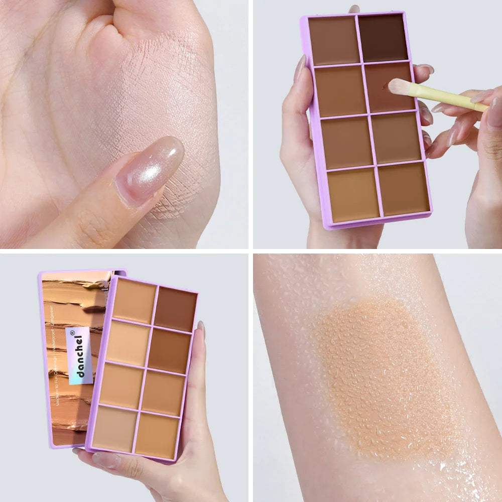 Cream Concealer Palette and Contour Kit for Flawless Makeup and Full Coverage - 17