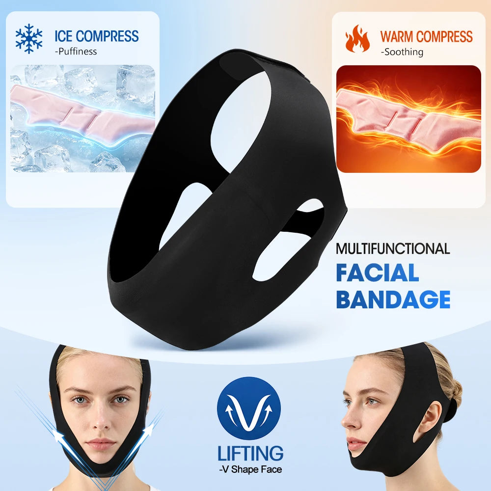 Face Ice Pack and V Line Lifting Bandage for Postoperative Care and Daily Beauty - 7