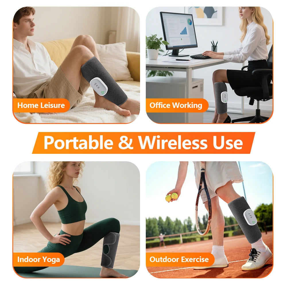 Wireless Calf Massager and Leg Compression Wrap for Recovery and Circulation - 27