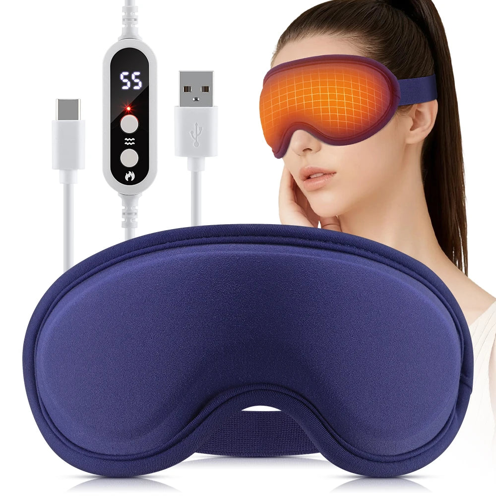 Electric Eye Massager and Heated Sleep Mask for Deep Relaxation and Travel