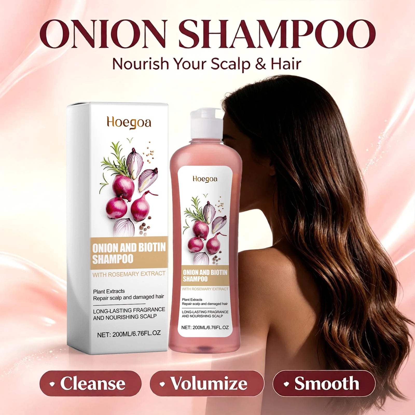 Onion and Biotin Shampoo and Hair Repair Cleanser for Damaged Hair Scalp Care - 5