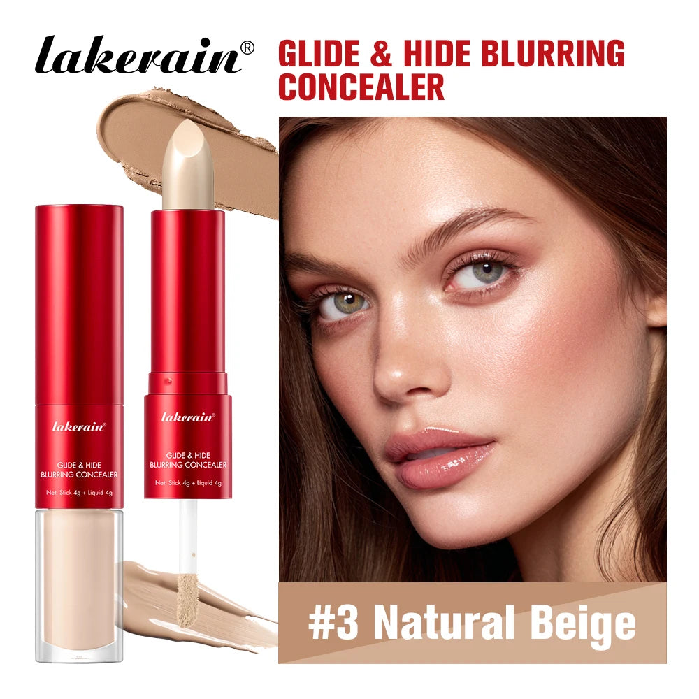 Glide and Hide Blurring Concealer and Full Coverage Foundation for Daily Makeup