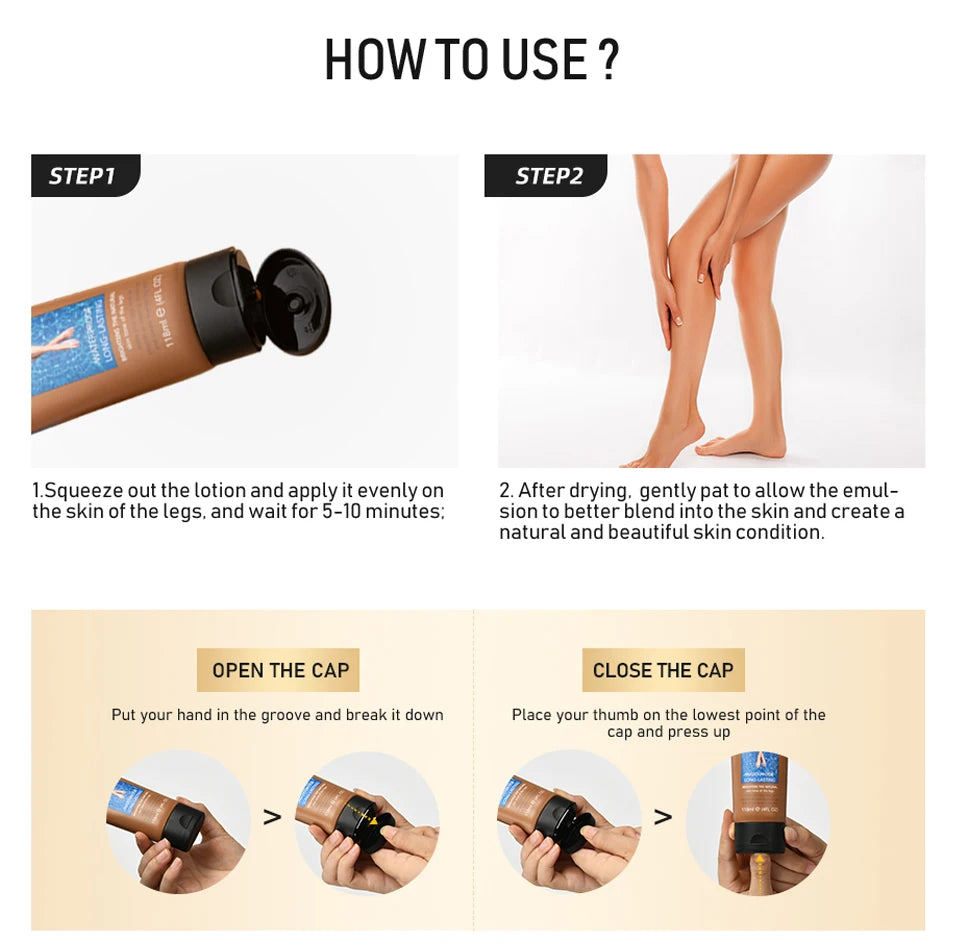 Leg Makeup and Body Concealer for Flawless Even Skin Tone on Legs and Feet