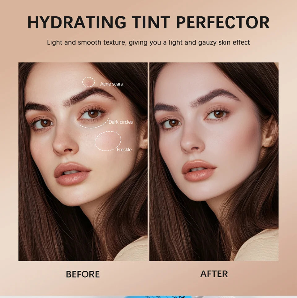 Hydrating Tinted Foundation and Moisturizing Concealer for Smooth Daily Makeup