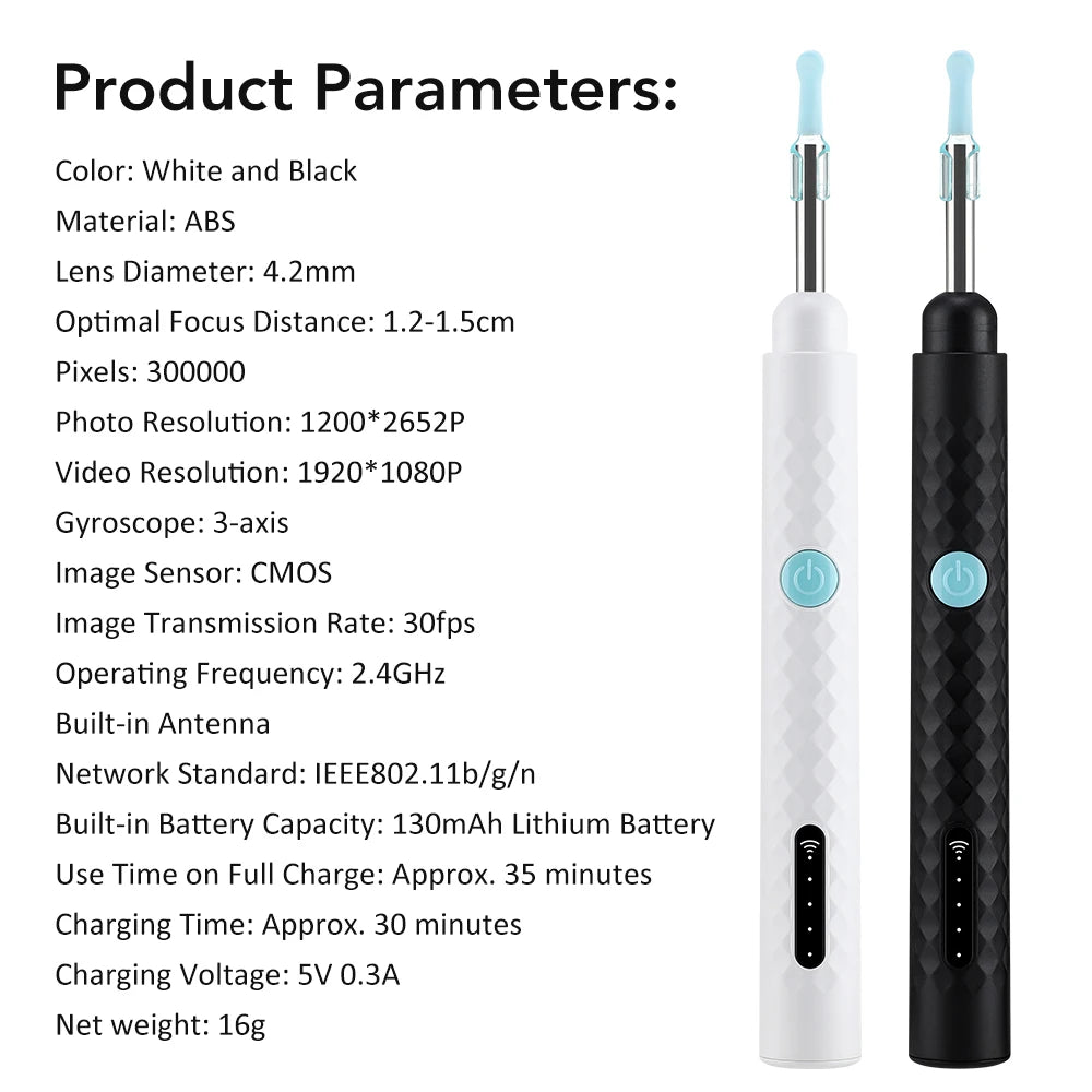 Visual Ear Wax Cleaner and Otoscope Camera for Safe Home Ear Canal Cleaning - 15