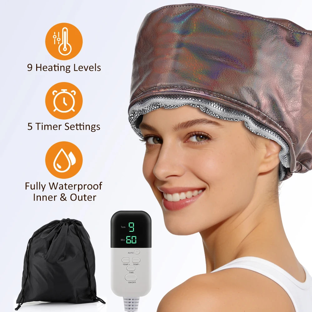 Hair Steamer Cap and Thermal Heat Hat for Deep Conditioning Treatment at Home Use - 1