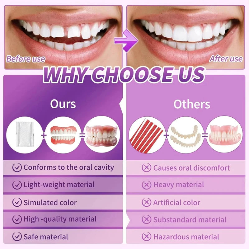 Silicone Dentures and False Teeth for Instant Smile Enhancement for Daily Comfort