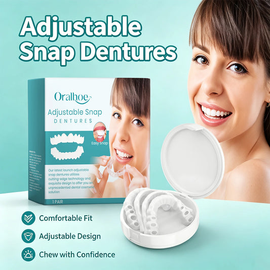 Adjustable Snap Dentures and Cosmetic Teeth Veneers for Instant Smile Repair