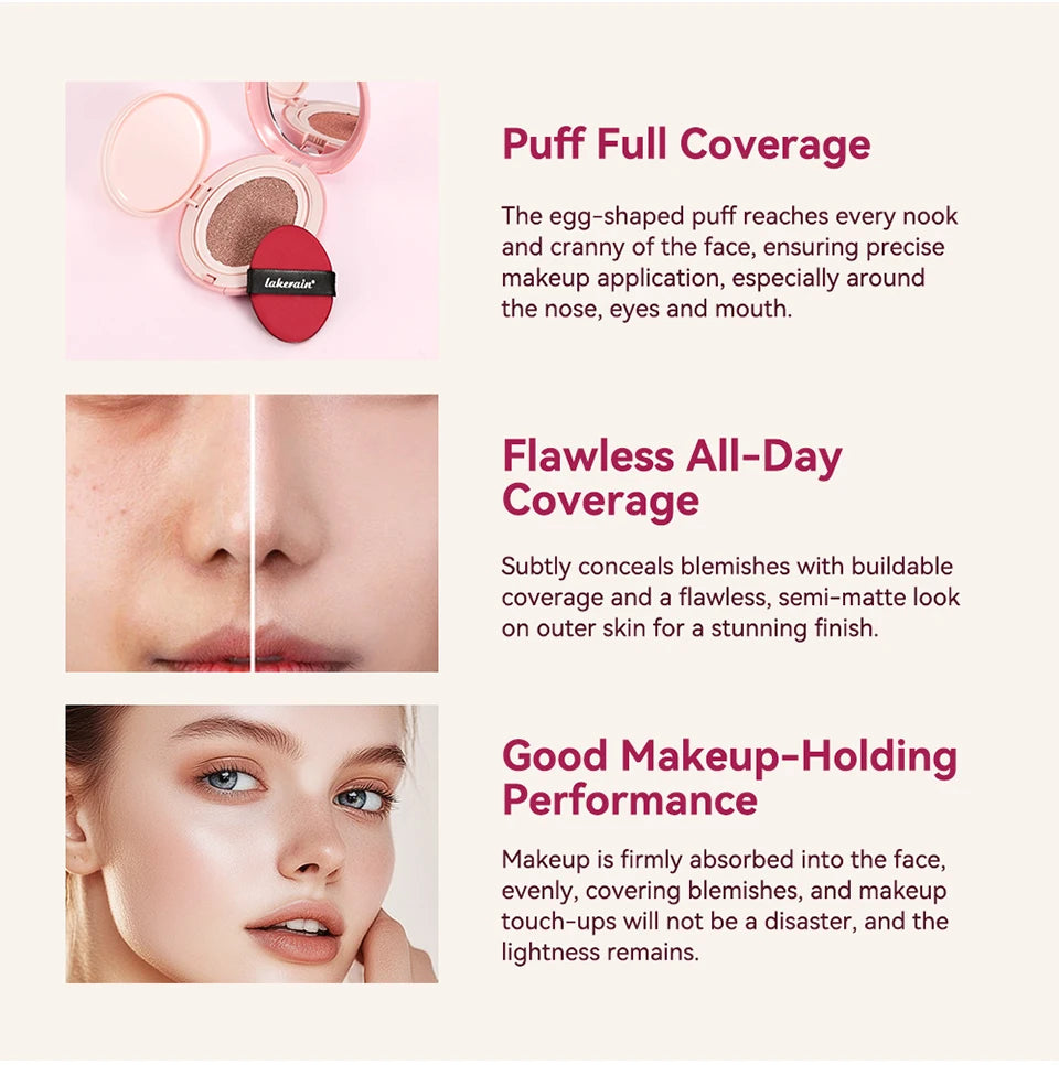 Semi Matte CC Cream Cushion and Long Lasting Foundation for Flawless Face Makeup - 8