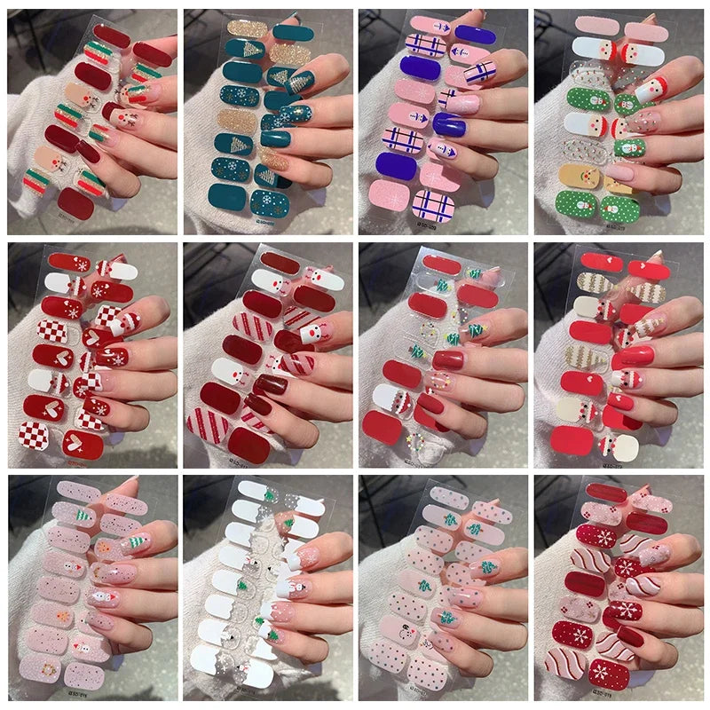 Christmas Nail Sticker and Holiday Gel Wrap for Winter Party Decorations