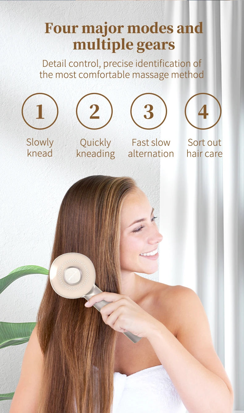 Electric Scalp Massager and Hair Oil Applicator Brush for Daily Hair Care