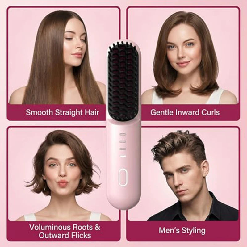 Hair Straightening Brush and Heated Smoothing Comb for Quick Daily Styling - 4