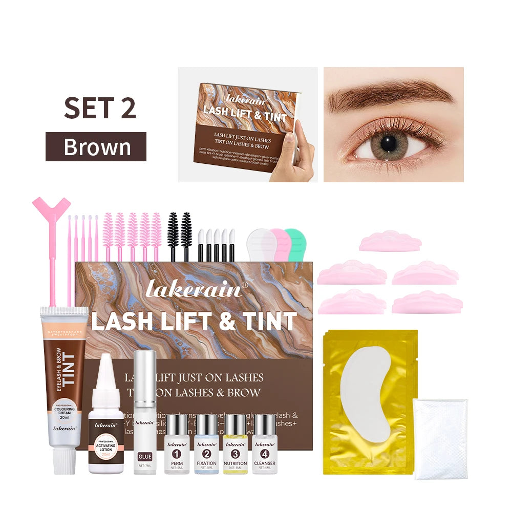 Eyelash Perm and Tint Kit or Lash Lifting Set for Professional Home Beauty