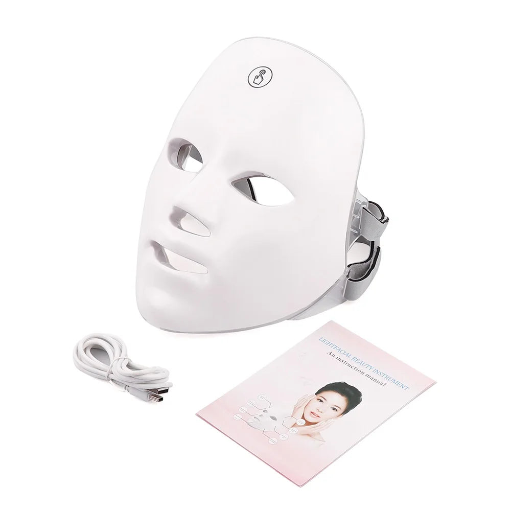 Rechargeable Facial LED Mask and Photon Beauty Device for Skin Rejuvenation at Home - 12