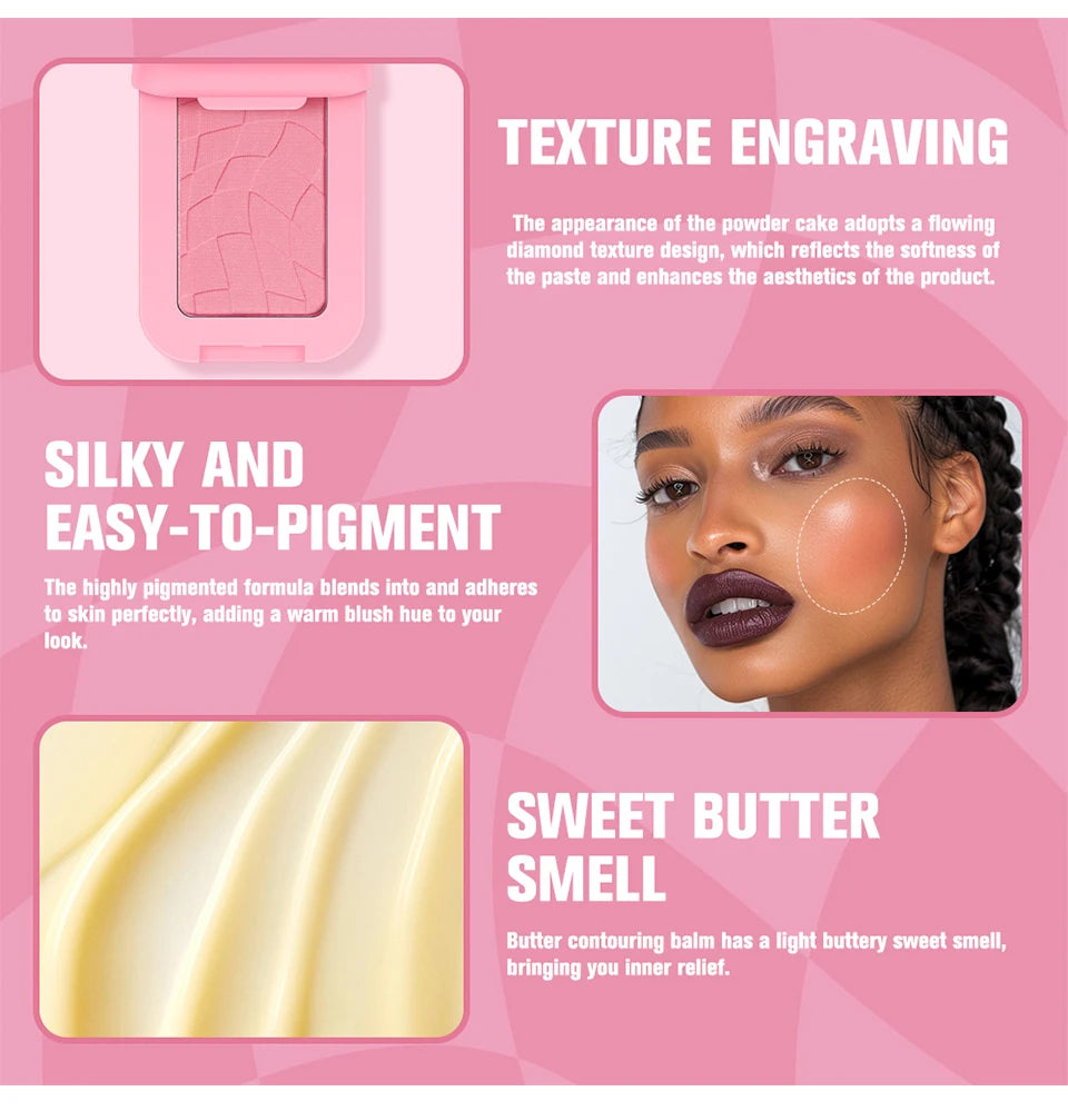 Butter Bronzer and Face Contouring Powder for Natural Sculpted Makeup Looks - 21