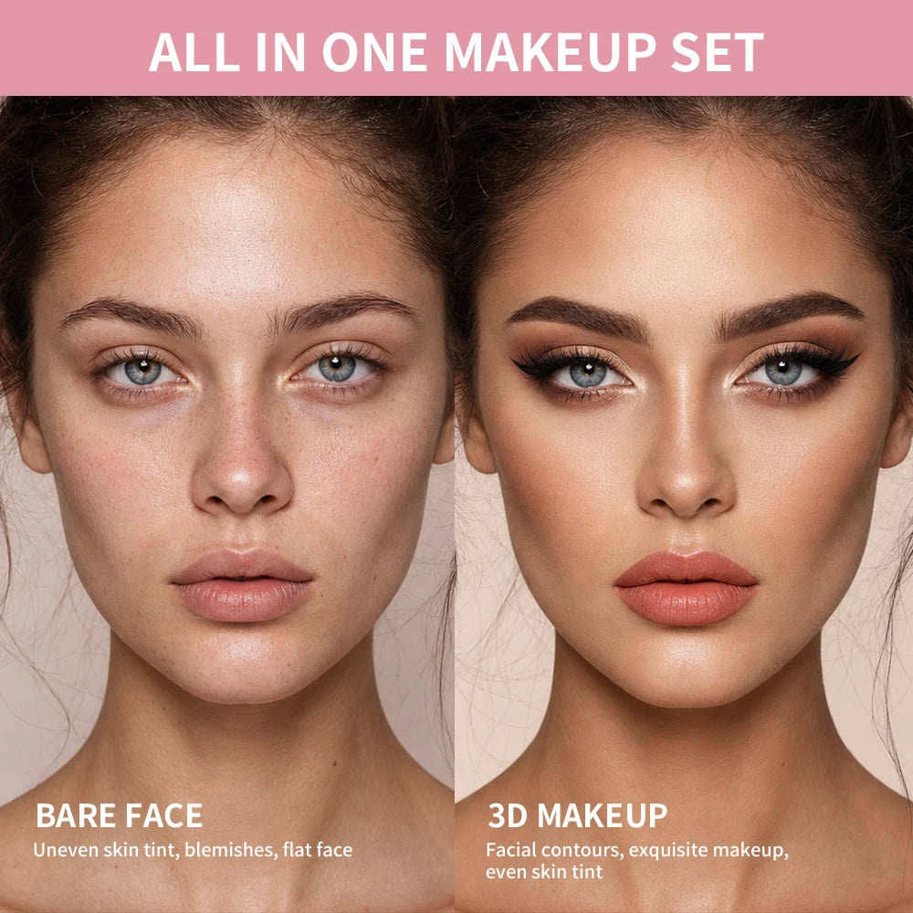Full Face Makeup Set and Cosmetic Beauty Kit for Beginners and Daily Use - 21