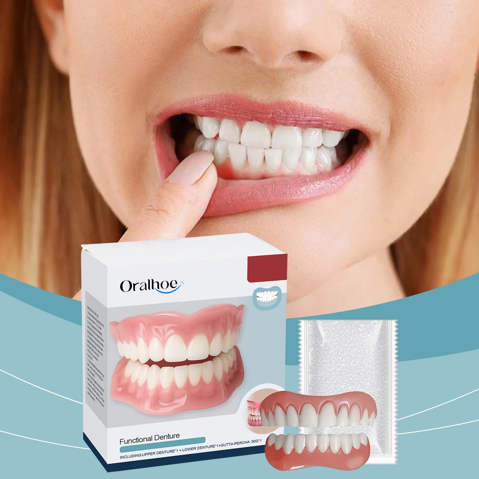Soft Silicone Denture Kit and Fake Teeth Set for Natural Smile and Tooth Restoration - 11