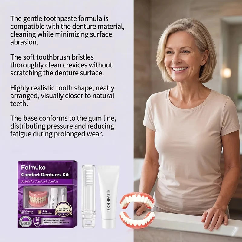 Silicone Dentures and False Teeth for Instant Smile Enhancement for Daily Comfort