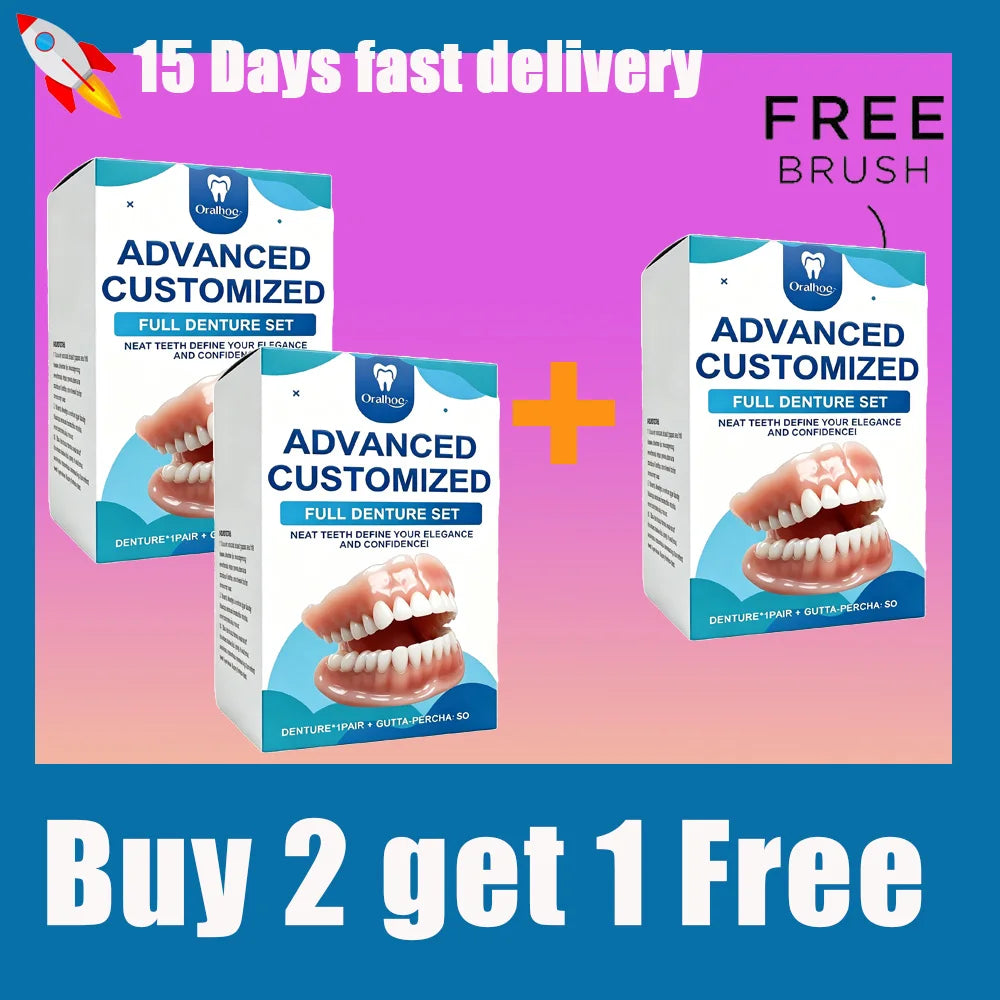 Full Denture Set and Temporary False Teeth Veneers for a Confident Daily Smile - 13