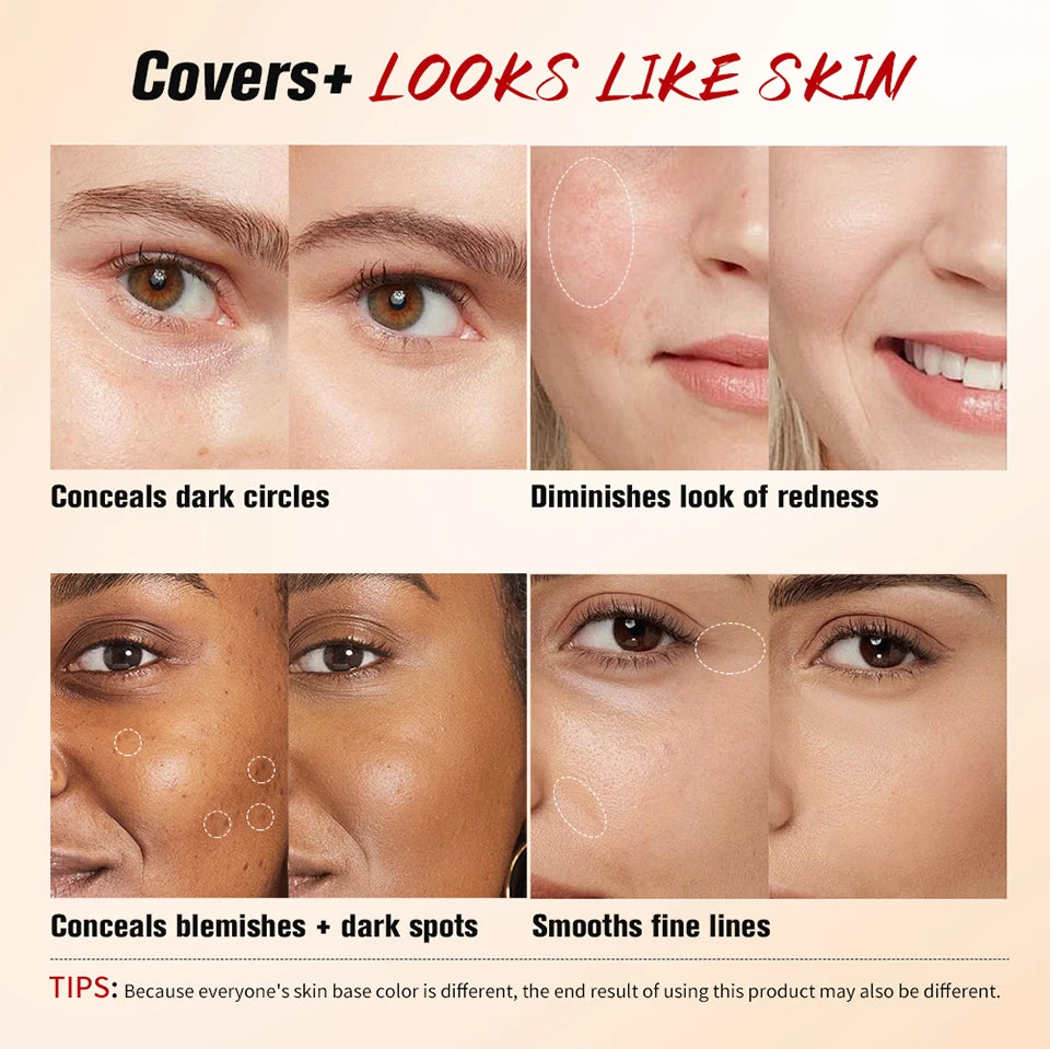 Glide and Hide Blurring Concealer and Full Coverage Foundation for Daily Makeup
