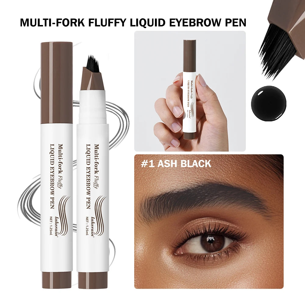 Liquid Eyebrow Pen and Fork Tip Tattoo Marker for Natural Long Lasting Daily Makeup