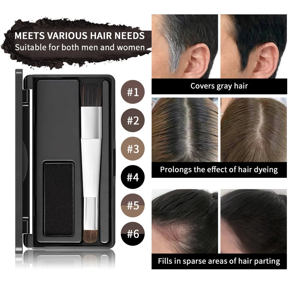 Hair Root Cover Up Powder and Hairline Shadow Palette for Instant Gray Coverage - 12