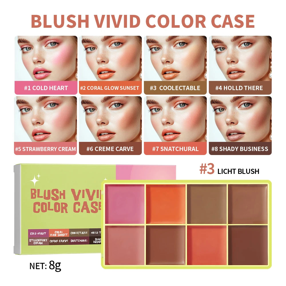 Cream Highlighter Palette and Makeup Blush Set for Professional Sculpting Looks
