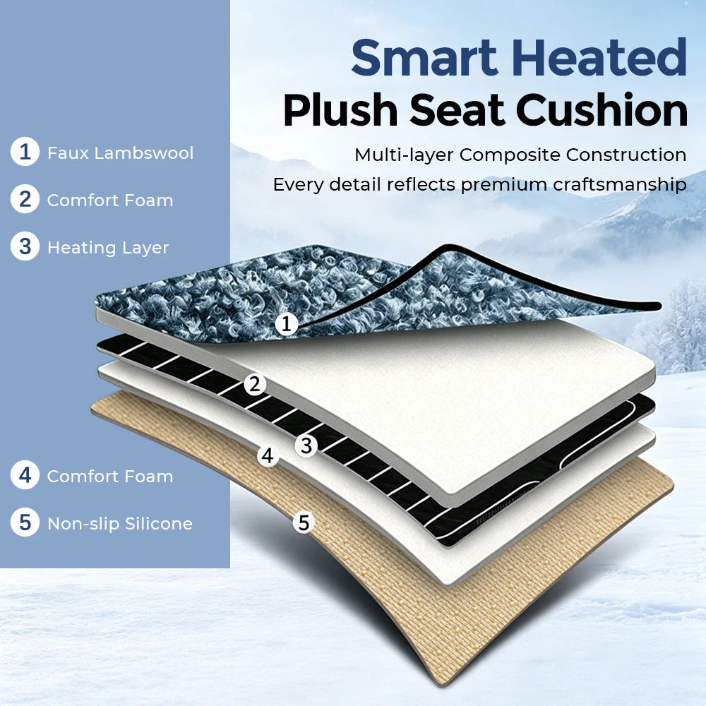 Heated Car Seat Cover and Thermal Cushion for Cold Winter Commuting Drivers