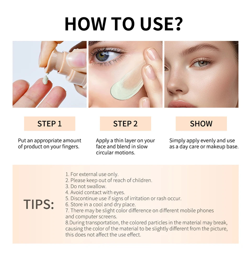 Color Changing Foundation and Face Concealer for Daily Makeup and Sun Protection