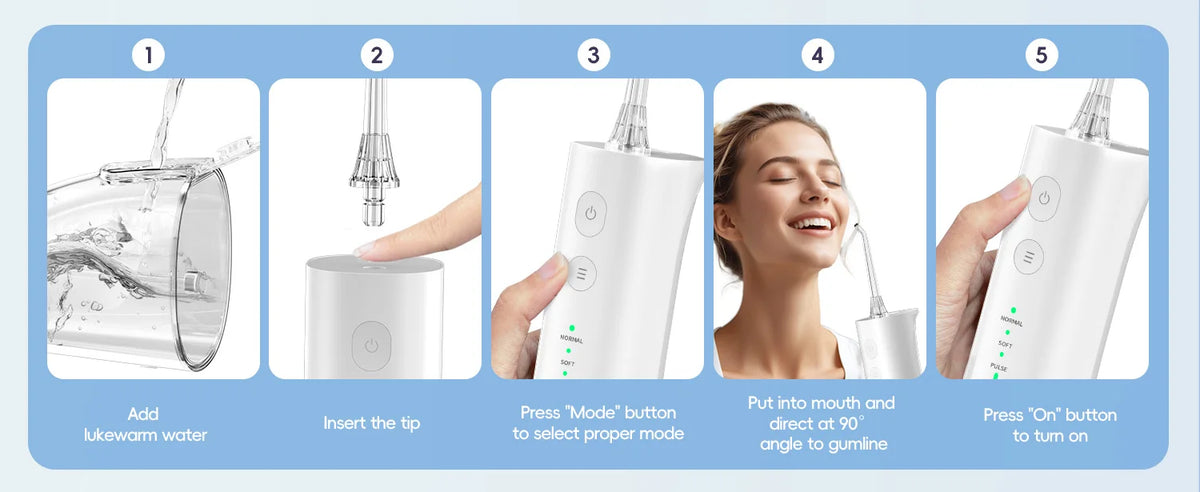 Portable Water Flosser and Oral Irrigator for Daily Teeth Cleaning Routine