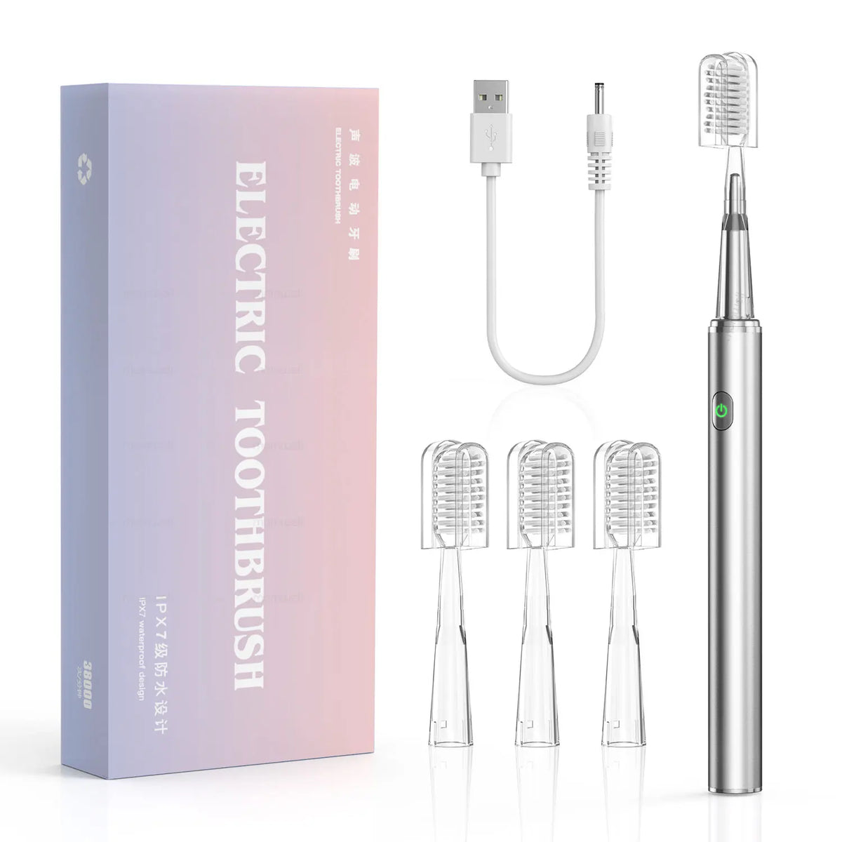 Electric Toothbrush and Rechargeable Sonic Cleaner for Daily Dental Hygiene