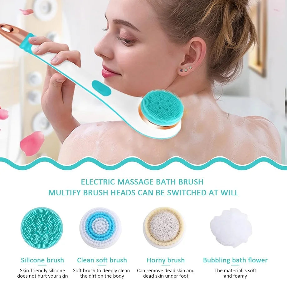 Electric Bath Brush and Shower Body Scrubber for Deep Cleaning and Exfoliation