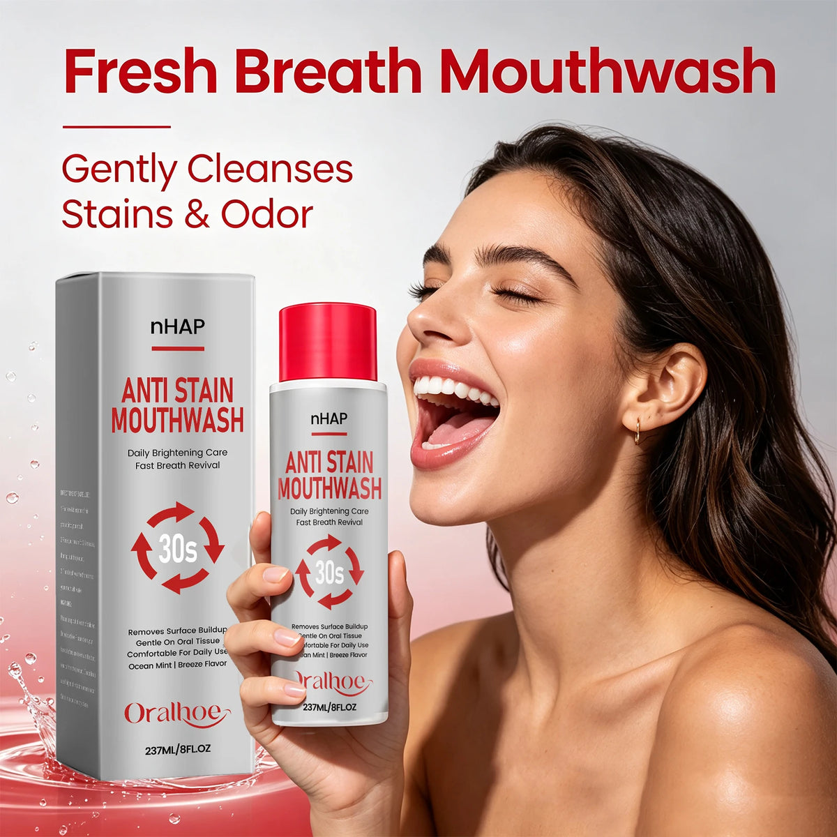 Anti Stain Mouthwash and Teeth Whitening Rinse for Daily Oral Hygiene and Fresh Breath