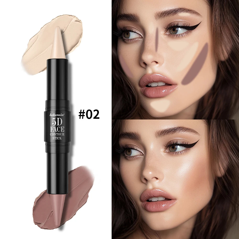 Dual Ended Contour Stick and Face Highlighter for Perfect Sculpted Makeup Looks