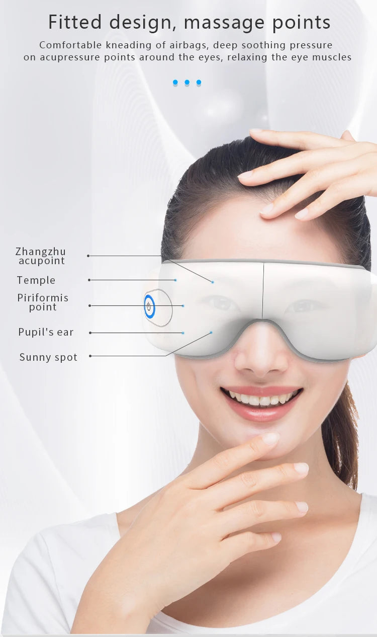 Eye Massager and Heated Compression Mask for Relaxing Tired Eyes at Home